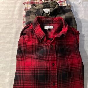 Lot of 3 Men's Flannel Croft & Barrel Button Down Shirts XL